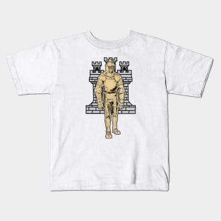 Knight goes into battle dressed in armor Kids T-Shirt